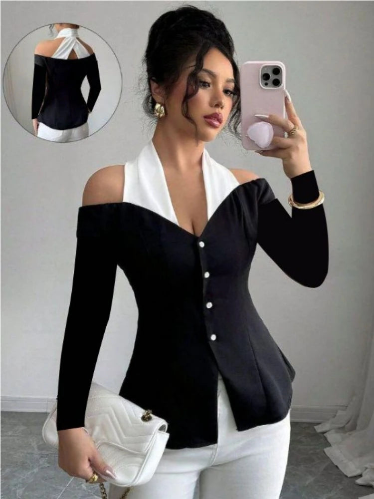 Authentique Elegant Black & White Top